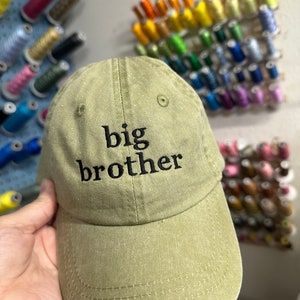 Big brother hat -boy baseball cap - pigment dyed baseball cap - toddler hat- embroidered big brother hat - pregnancy announcement hat