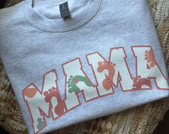 hospital blanket Mama sweatshirt - faux footprint Mama sweatshirt - personalize mama crewneck - personalized Mother’s Day gift