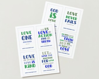 Valentine Printable Scripture Cards Kids Classroom Printable File PDF