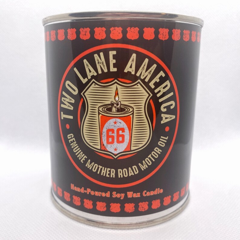 Route 66 Oil Can Style Candles Etsy