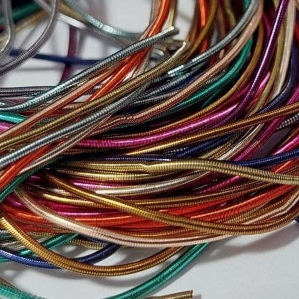 MIX 20 g soft French Metallic Rough Wires 1 mm for gold work couture embroidery Gimp Bullion wire