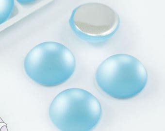 4 pcs Lunasoft Cabochon 12 mm Lucite Cabochons round 12 mm Colour turquoise blue