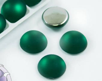 4 pcs Lunasoft Cabochon 12 mm Lucite Cabochons round 12 mm Colour emerald