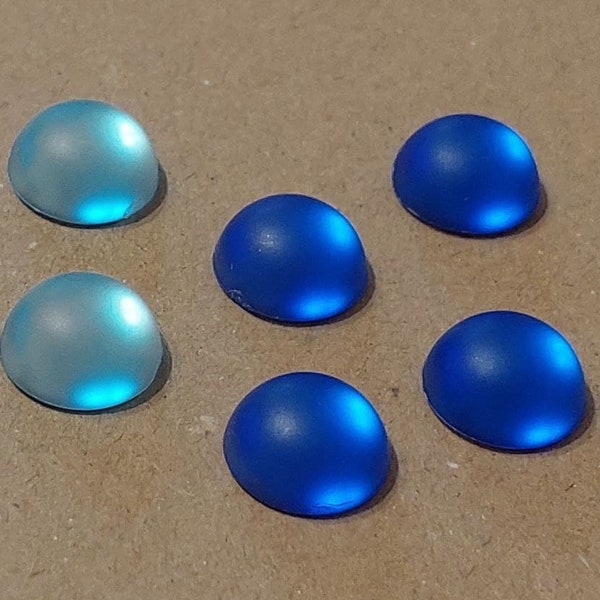 4 pcs 16mm Lunasoft Cabochon Duna Lucite Cabochons round Blue colors