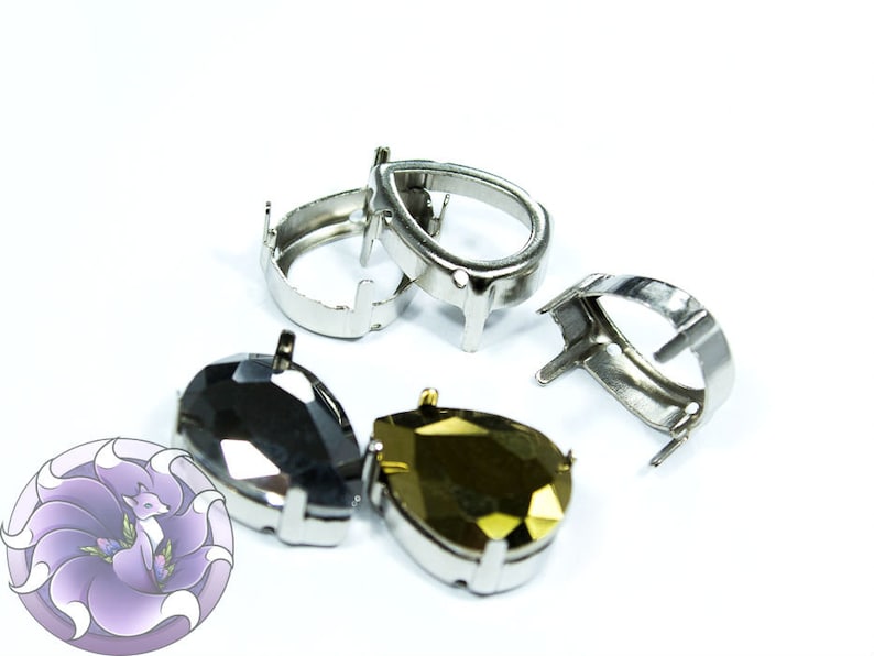 3 pc Ultra AB Sunflower Glass crystal drop 13x18mm With claws Pear Rhinestones Point back paint Teardrop