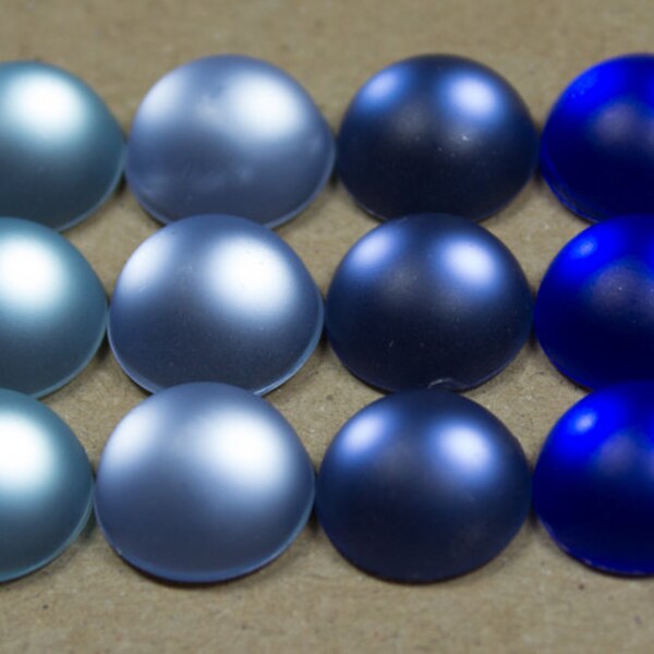 4 pcs Lunasoft Cabochon 12 mm Lucite Cabochons round 12 mm Colour blue