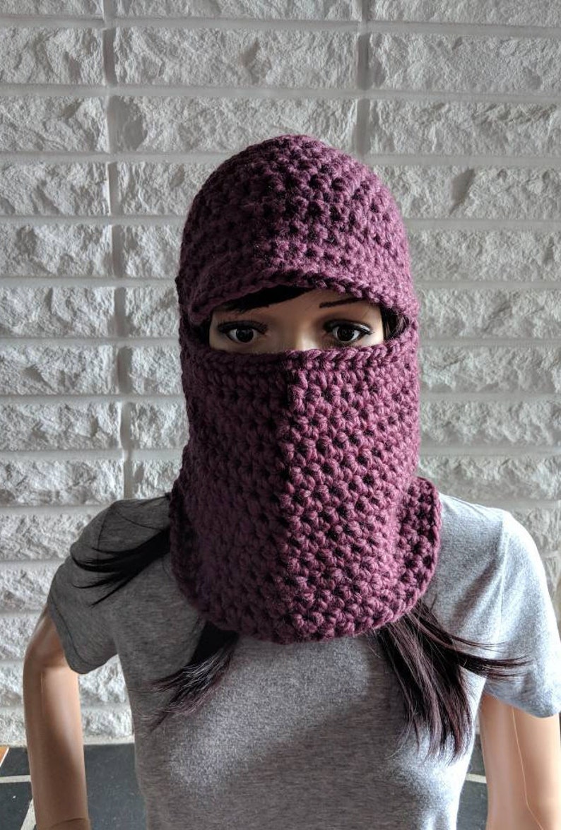 Women's Balaclava Plum Balaclava Women's Purple Etsy