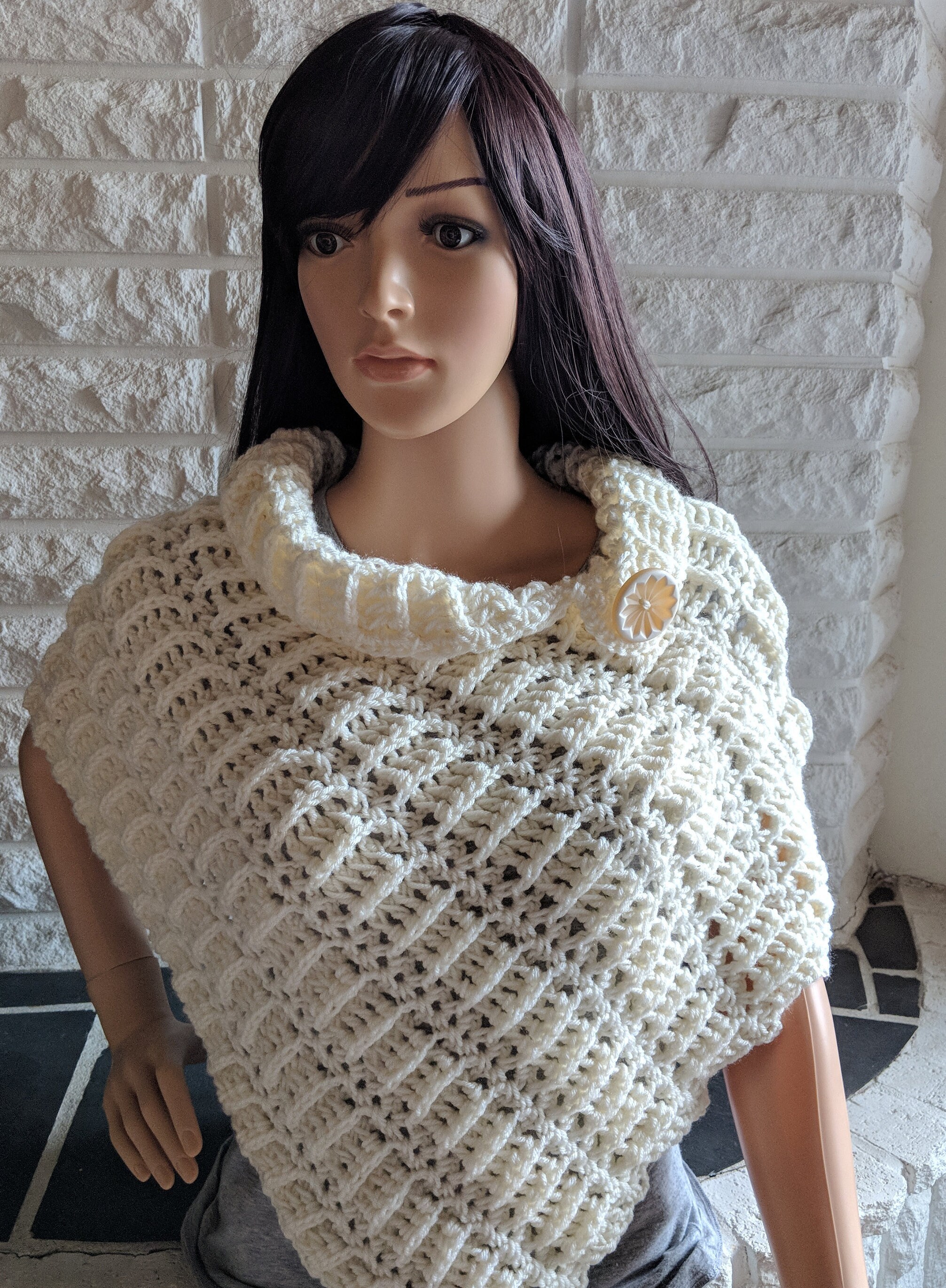Women's Cream Poncho Cream Poncho Shawl Women's Etsy