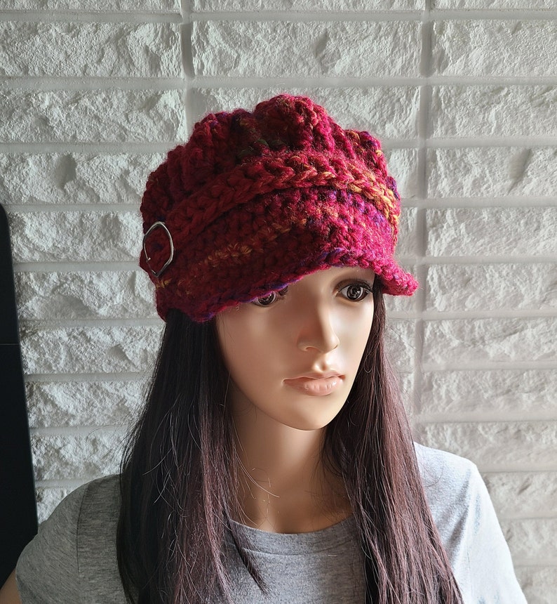 Women's red newsboy hat women's red pageboy hat Etsy