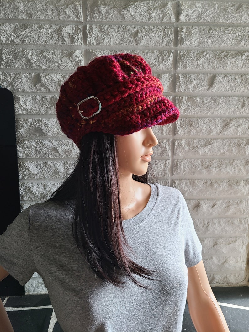 Women's red newsboy hat women's red pageboy hat Etsy