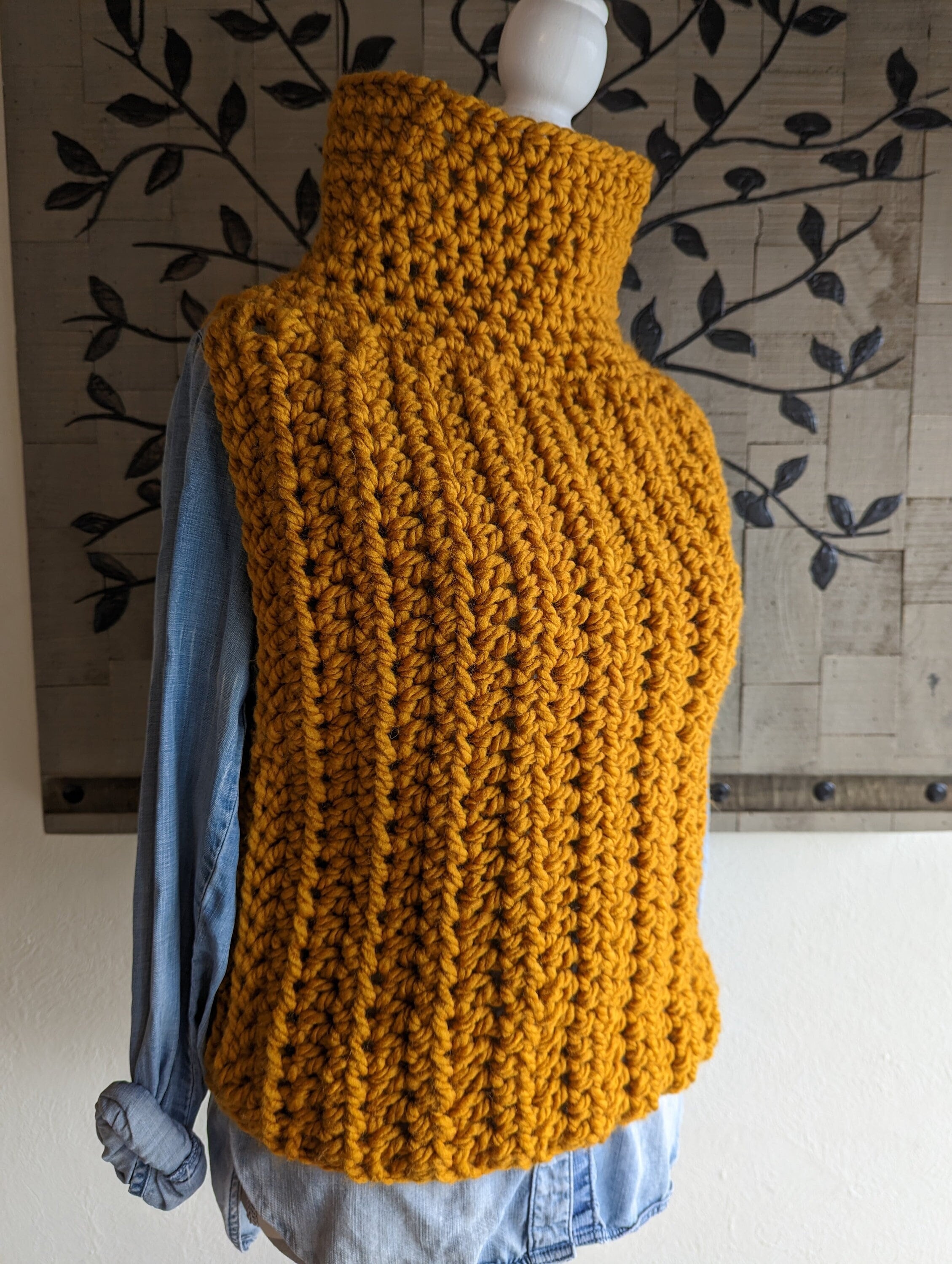 Crochet Vest Pattern: Super Bulky Yarn Tutorial (PDF Pattern)