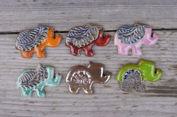 Kitchen elephant magnet, Turquoise elephant, Gold elephant, red elephant, Green elephant, ceramic magnet, oriental Elephant, christmas gift