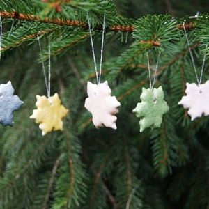 Yellow elegant handmade ceramic snowflake/star on the Christmas tree, christmas decor, christmas snowflake, Christmas tree decor, snowflake image 4