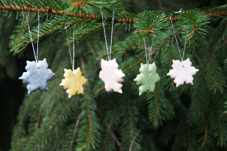 Yellow elegant handmade ceramic snowflake/star on the Christmas tree, christmas decor, christmas snowflake, Christmas tree decor, snowflake image 4