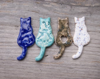 Fantastic cat kitchen magnet, ceramic magnet, Blue cat magnet, Blue cat magnet, Turquoise cat magnet, gray cat magnet, cat gift
