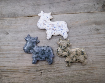 Sweet colorful cow magnet, ceramic cow magnet, white cow magnet, gray cow, purple cow, farm magnet, farm animal, farm gift, Barn Animals