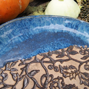 Ceramic blue dish, plate with ornament, bohemian dish, serving plate, blue plate, cake plate, a plate for snacks ,fruit plate, housewarming image 10