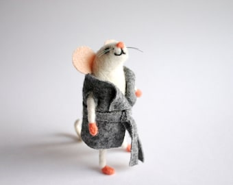 Felt mouse, Miniature mouse, Mice figurine, Cute mouse figurine, Felt birthday mouse, Whimsical moouse, Felt collectable mouse