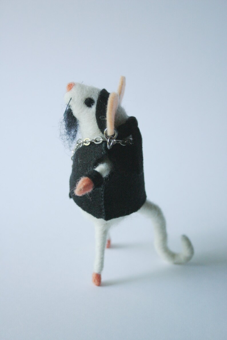 Felt rocker mouse felted artisan mouse collectible toy felt etsy uk