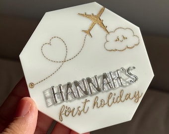 My First Holiday Custom Engraved Personalised Acrylic Plaque