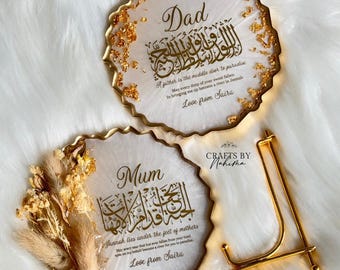 Mama, Papa, Eltern Resin Plaques - Florals, Folie, Ornament