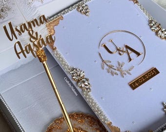 Nikkah Certificate Premium Luxury Folder - Customised, Personalised, Handmade Certificate Folder