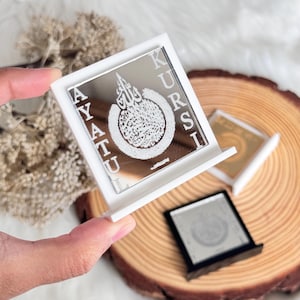 Ornement acrylique miroir Ayatul Kursi : mini présentoir autoportant