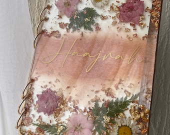 Rose Gold Floral Notebook - personalised