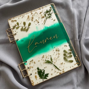 Green Foliage Notebook - A6/A5 sizes, Personalised Gift