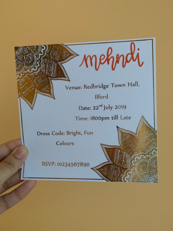 Mehndi Invitation/ Card