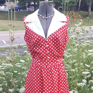 Red and White Polka Dot Maxi Dress