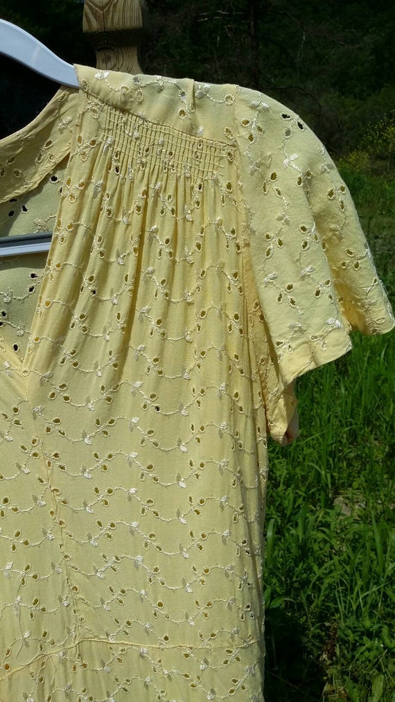 Buttercup Yellow Eyelet pin Up Dress