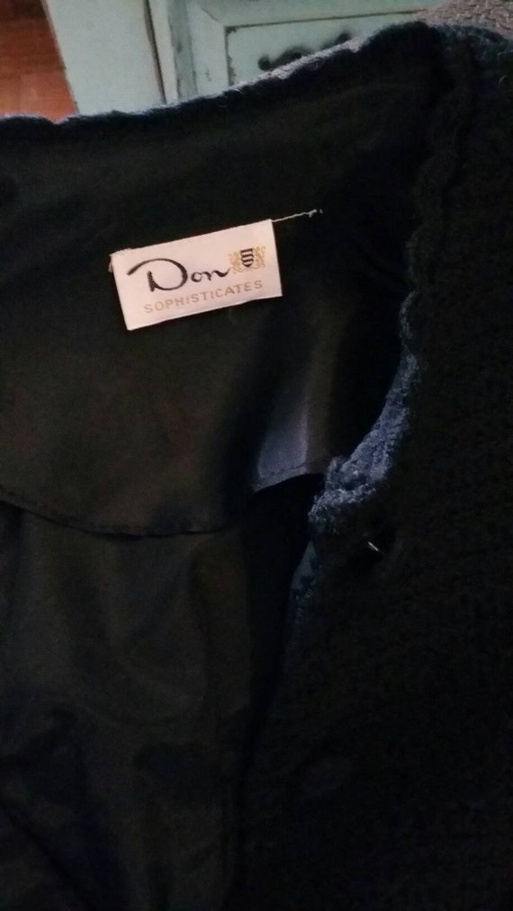 Extra Small  Long Black  Crocheted Coat - image 4