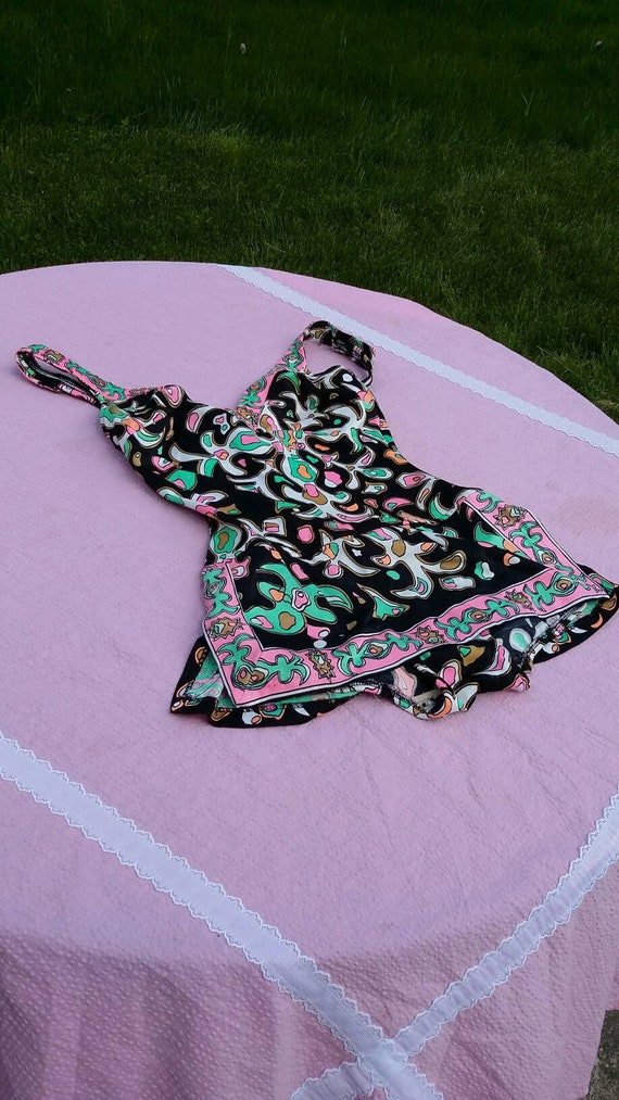 Groovy Print Mod One Piece Skirted Swimsuit - image 8