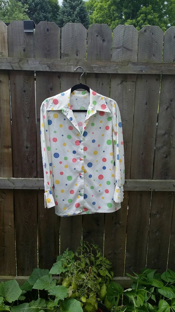 Colorful Polka Dot Long Sleeved Blouse