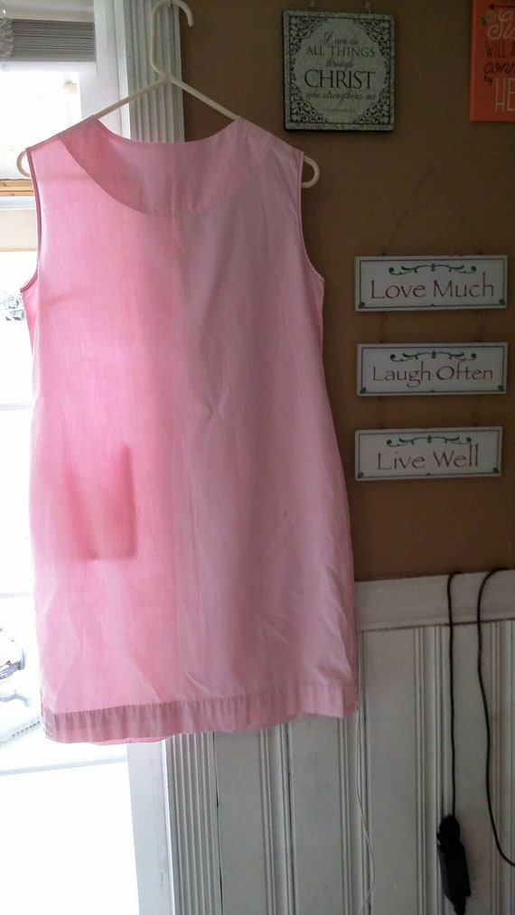 Pink Snap Front Sleeveless House Dress - image 4