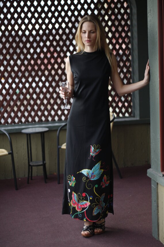 Dramatic Butterfly Maxi Dress Gown