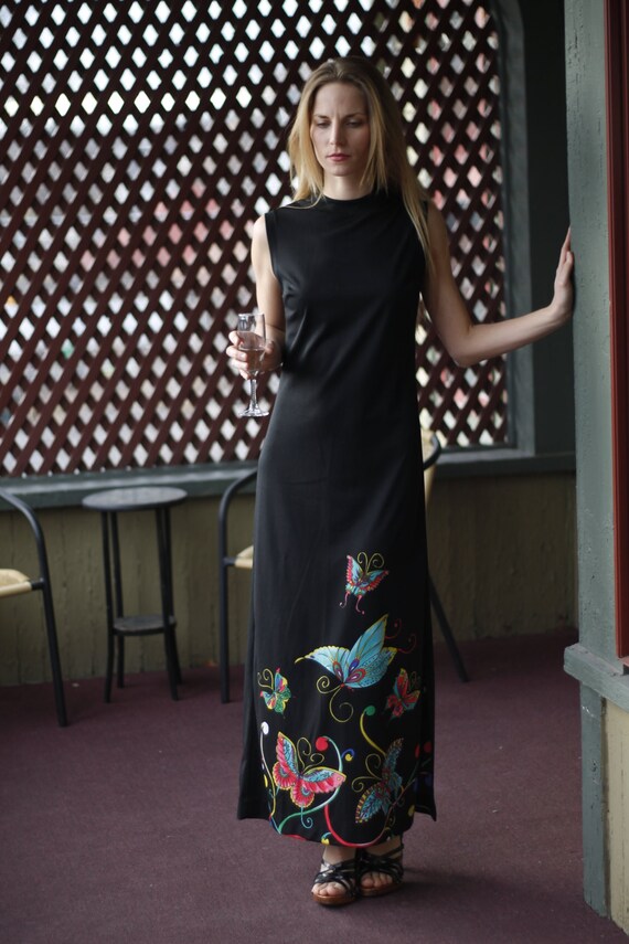 Dramatic Butterfly Maxi Dress Gown - image 1