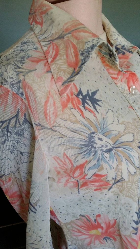 70s sheer floral - Gem