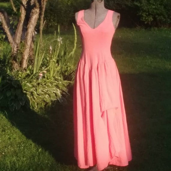 Peach Cotton Maxi Dress - image 1