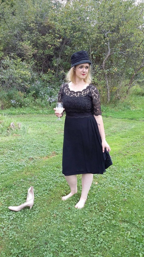 Lace Illusion Chiffon Cocktail Dress View 2