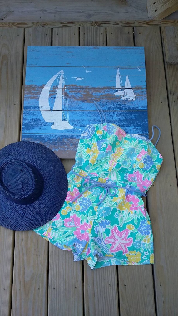 Sea Waves Floral Playsuit