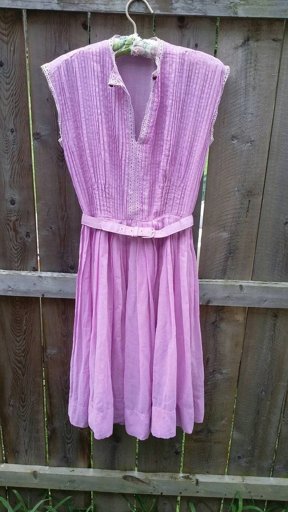 R&K Originals Sheer Cotton Lavender Dress