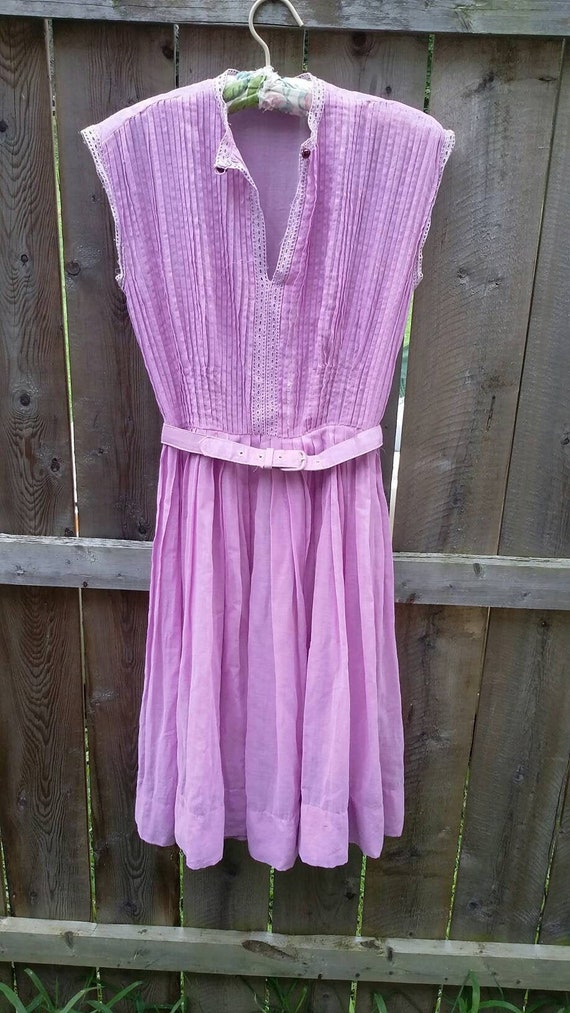 R&K Originals Sheer Cotton Lavender  Dress