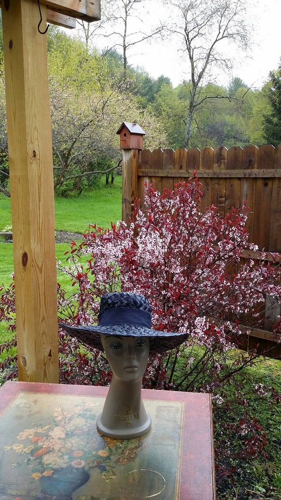 Navy Blue Wide Brim Hat - image 8