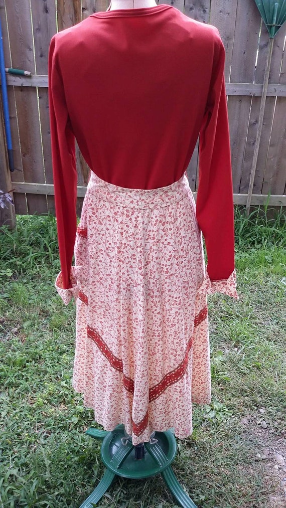 Burnt Orange Boho Calico Dress - image 8