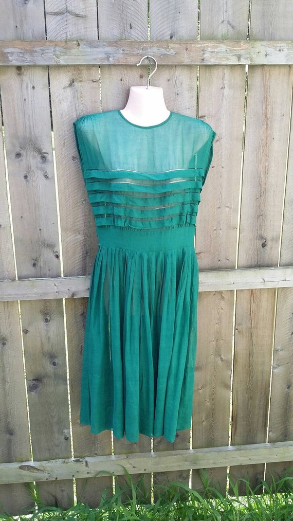 Sheer Emerald Cotton Dress