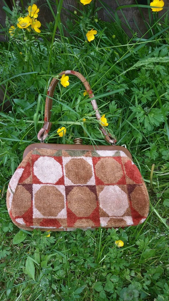 Mod Geometric Print Handbag - image 7