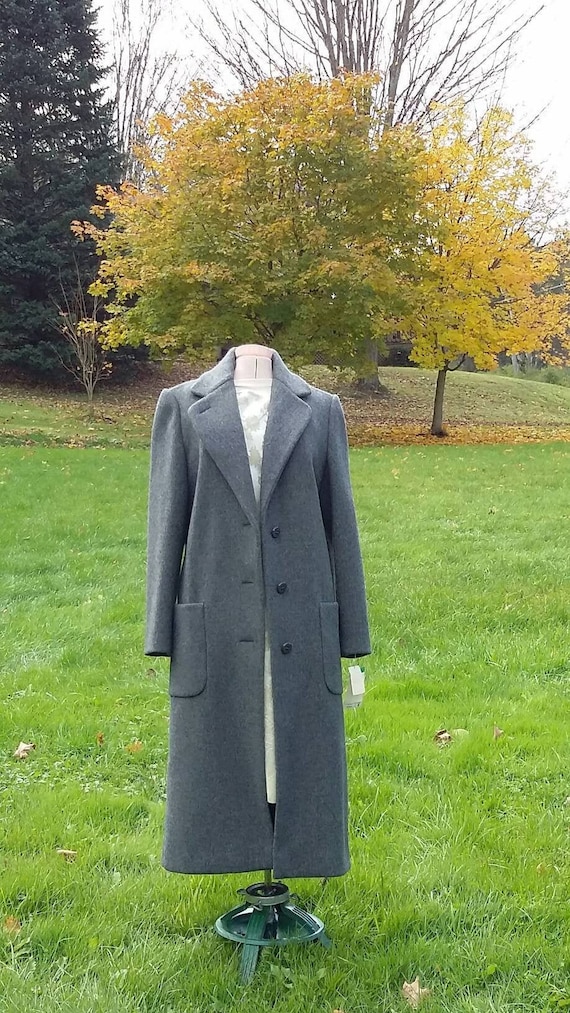 Vintage Classic Charcoal  Wool Overcoat Deadstock 