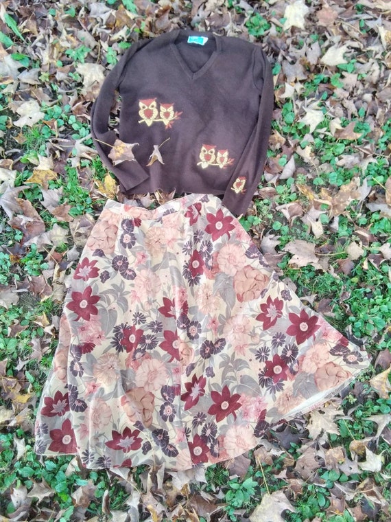 Floral Velvet Skirt - image 6